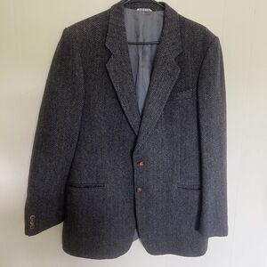 Vittorio Rex Sport Coat Jacket Blazer Sz 44 Tweed Wool Gray Made Italy Vintage